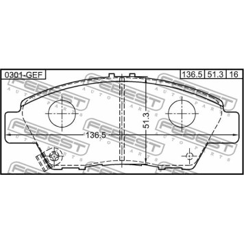 Колодки тормозные дисковые передний для HONDA CR-Z(ZF1), FREED, INSIGHT(ZE#), MOBILIO <b>FEBEST 0301-GEF</b>-1