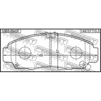 Колодки тормозные дисковые передний для ACURA LEGEND, RL, TL / HONDA ACCORD(CL,CM,CU), AVANCIER, ELYSION, INSPIRE, LEGEND(KA9), SHUTTLE(RA), TORNEO <b>FEBEST 0301-RN5F</b>-1