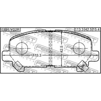 Колодки тормозные дисковые задний <b>FEBEST 0301-YD2R</b>-1