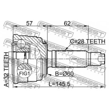 Шарнир приводного вала FEBEST 0310-022