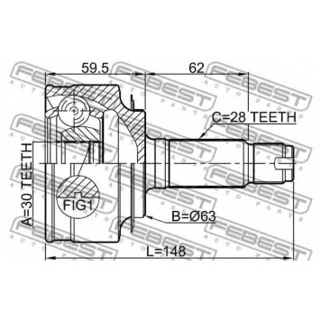 Шарнир приводного вала FEBEST 0310-BE