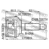 Шарнир приводного вала FEBEST 0310-CGA50