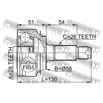 Шарнир приводного вала FEBEST 0310-FDAT
