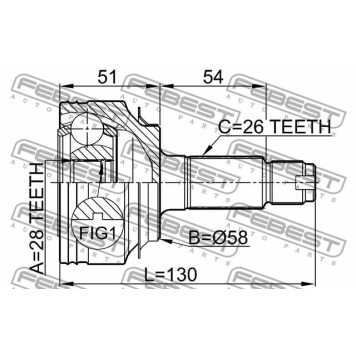 Шарнир приводного вала FEBEST 0310-FDAT-2