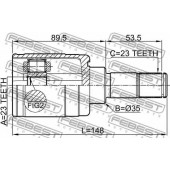 Шарнир приводного вала FEBEST 0311-HRV4WDLH