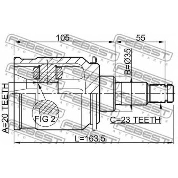 Шарнир приводного вала FEBEST 0311-RELHR