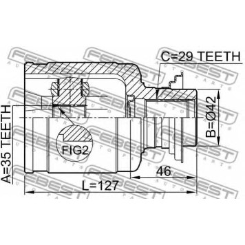 Шарнир приводного вала FEBEST 0311-YD2RH