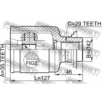 Шарнир приводного вала FEBEST 0311-YD2RH-2