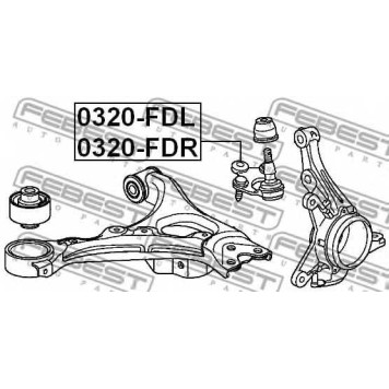 Несущий / направляющий шарнир FEBEST 0320-FDL