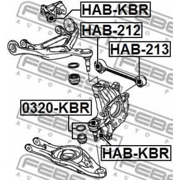 Несущий / направляющий шарнир FEBEST 0320-KBR