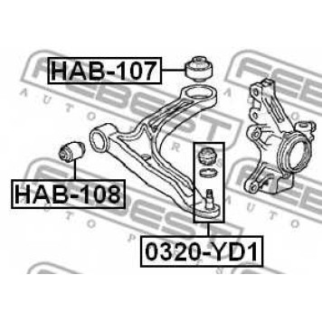 Несущий / направляющий шарнир FEBEST 0320-YD1-1