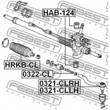 Наконечник поперечной рулевой тяги FEBEST 0321-CLRH-1