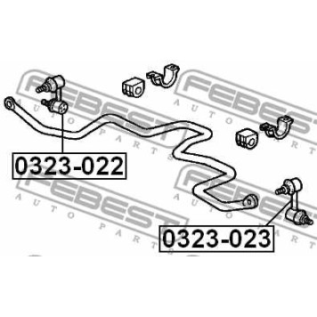 Тяга / стойка стабилизатора FEBEST 0323-022-2