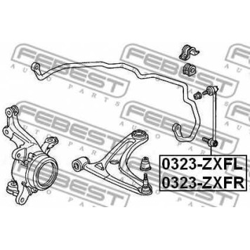Тяга / стойка стабилизатора FEBEST 0323-ZXFL-1