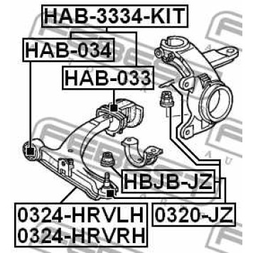 Рычаг независимой подвески колеса FEBEST 0324-HRVRH-1
