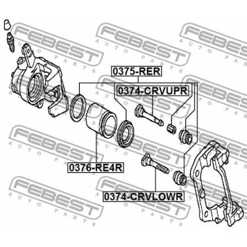 Направляющий болт корпуса скобы тормоза FEBEST 0374-CRVLOWR-2