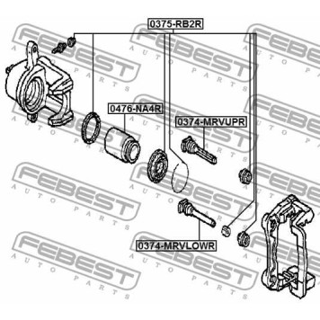 Направляющий болт корпуса скобы тормоза FEBEST 0374-MRVLOWR-2
