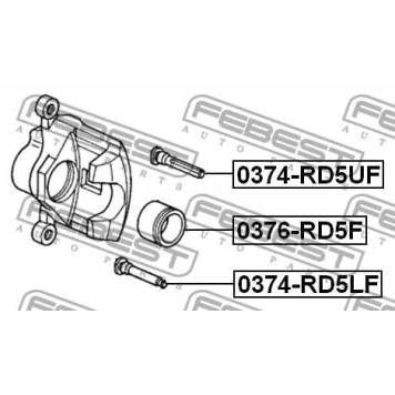 Направляющий болт корпуса скобы тормоза FEBEST 0374-RD5LF-2