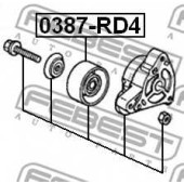 Натяжной ролик поликлинового ременя FEBEST 0387-RD4