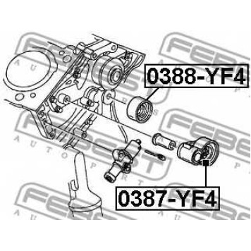 Натяжной ролик ременя ГРМ FEBEST 0387-YF4-1