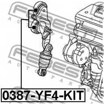 Натяжной ролик поликлинового ременя FEBEST 0387-YF4-KIT