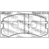 Колодки тормозные дисковые передний для MITSUBISHI LANCER(CS#A,CT0) <b>FEBEST 0401-CKF</b>