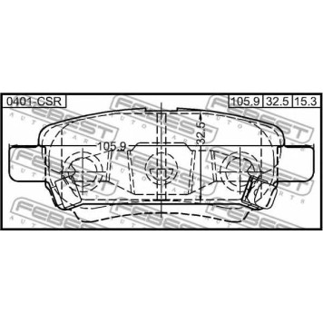 Колодки тормозные дисковые задний для MITSUBISHI LANCER(CS#A,CS#W,CT0), OUTLANDER(CU#W) <b>FEBEST 0401-CSR</b>-1