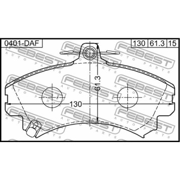 Колодки тормозные дисковые передний для MITSUBISHI COLT(Z2#A,Z3#A) <b>FEBEST 0401-DAF</b>-1