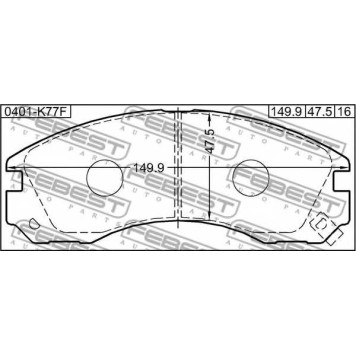 Колодки тормозные дисковые передний для MITSUBISHI DIAMANTE, FTO, GALANT, L 200, L 400 / SPACE GEAR, L 400, LANCER, OUTLANDER, PAJERO, SIGMA, SPACE RUNNER, SPACE <b>FEBEST 0401-K77F</b>