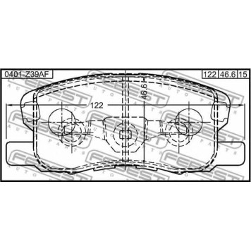 Колодки тормозные дисковые передний для MITSUBISHI COLT PLUS(Z2#W), COLT(Z2#A,Z3#A) <b>FEBEST 0401-Z39AF</b>-1