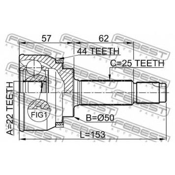 Шарнир приводного вала FEBEST 0410-004A44