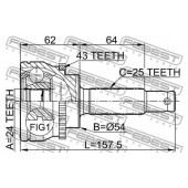 Шарнир приводного вала FEBEST 0410-033A43