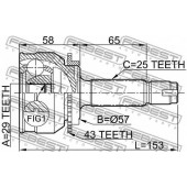 Шарнир приводного вала FEBEST 0410-038A43