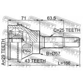 Шарнир приводного вала FEBEST 0410-CU20RA43
