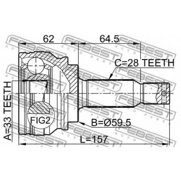 Шарнир приводного вала FEBEST 0410-CY34