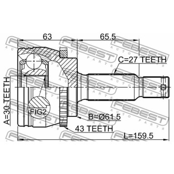 Шарнир приводного вала FEBEST 0410-D81WA43-2