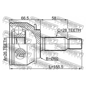 Шарнир приводного вала FEBEST 0410-NA4