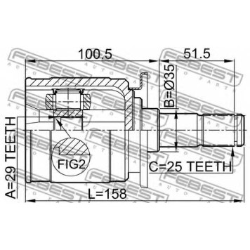 Шарнир приводного вала FEBEST 0411-CU20RR