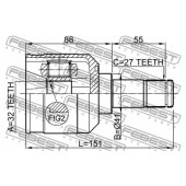 Шарнир приводного вала FEBEST 0411-DJ24