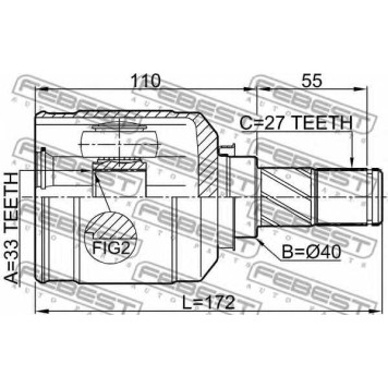 Шарнир приводного вала FEBEST 0411-GACVTLH