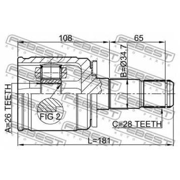 Шарнир приводного вала FEBEST 0411-K94LH-1