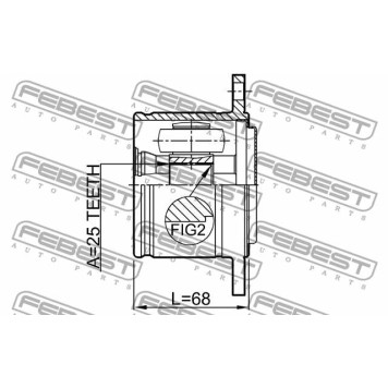 Шарнир приводного вала FEBEST 0411-V43RH-2
