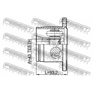 Шарнир приводного вала FEBEST 0411-V75RR