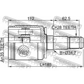 Шарнир приводного вала FEBEST 0411-V97LH