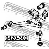 Несущий / направляющий шарнир FEBEST 0420-302