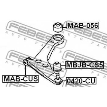 Несущий / направляющий шарнир FEBEST 0420-CU-1
