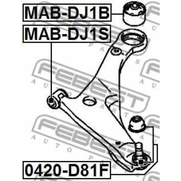 Несущий / направляющий шарнир FEBEST 0420-D81F