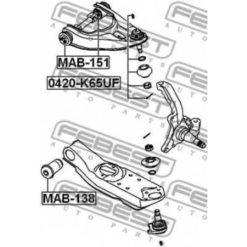 Несущий / направляющий шарнир FEBEST 0420-K65UF