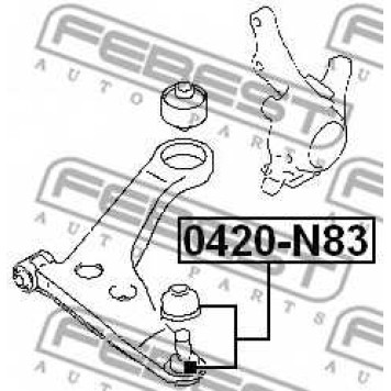 Несущий / направляющий шарнир FEBEST 0420-N83