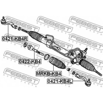 Наконечник поперечной рулевой тяги FEBEST 0421-KB4R